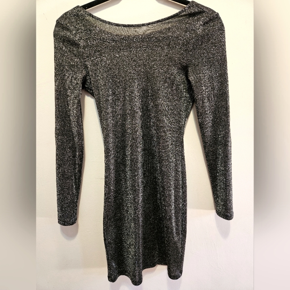 Metallic Shimmer Mini Bodycon Dress